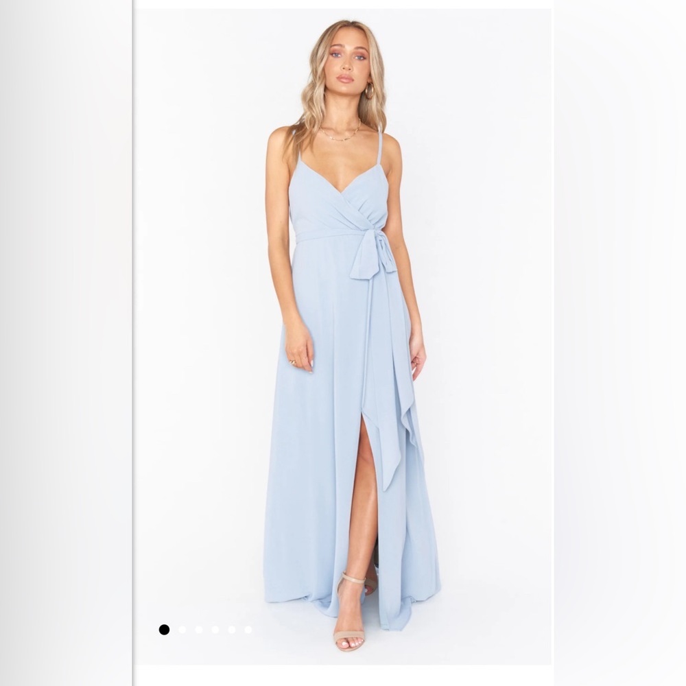 Liz maxi dress steel blue chiffon
